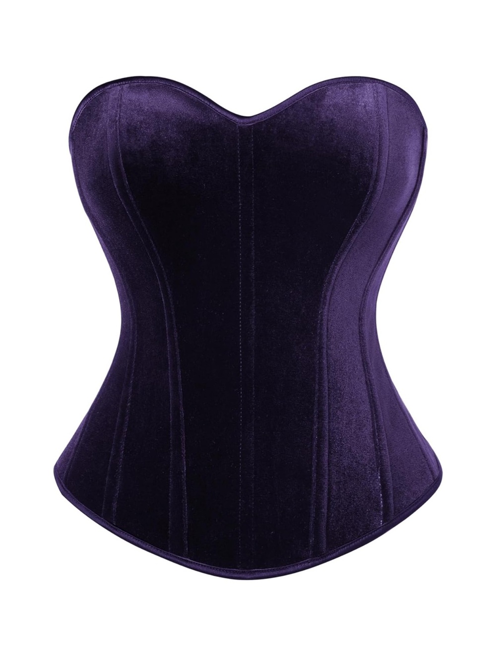 Velvet Corset Top Strapless Bustier Sweetheart Neckline Boned Bodice